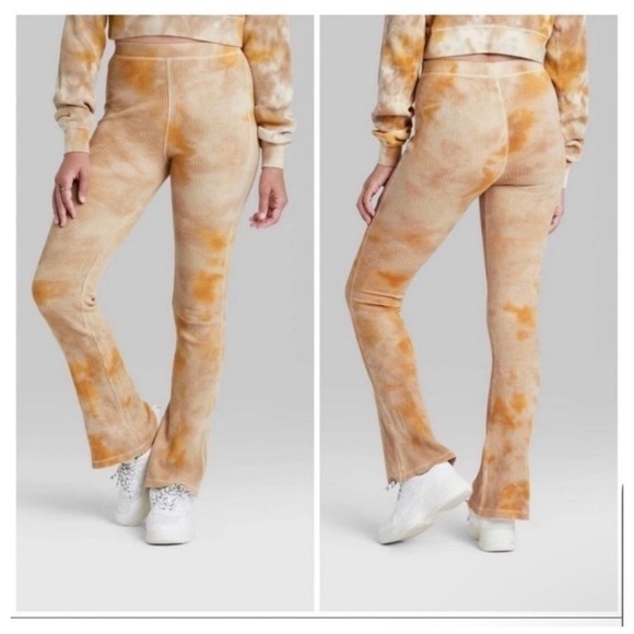 Wild Fable High-Rise Tie-Dye Waffle-Knit Flare Pants - Size XS - Picture 4 of 4